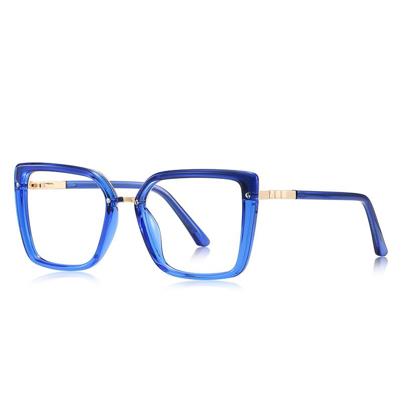 Square Blue Light Blocking Glasses TR90 Ultralight Oversize Reading Glasses Vision Optical Eyeglasses Big Frame Computer Eyewear