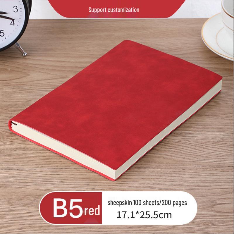 A5 Notitieboek met Aangepast Logo van Zacht PU Leer Schapenvacht voor Kantoorvergaderingen
