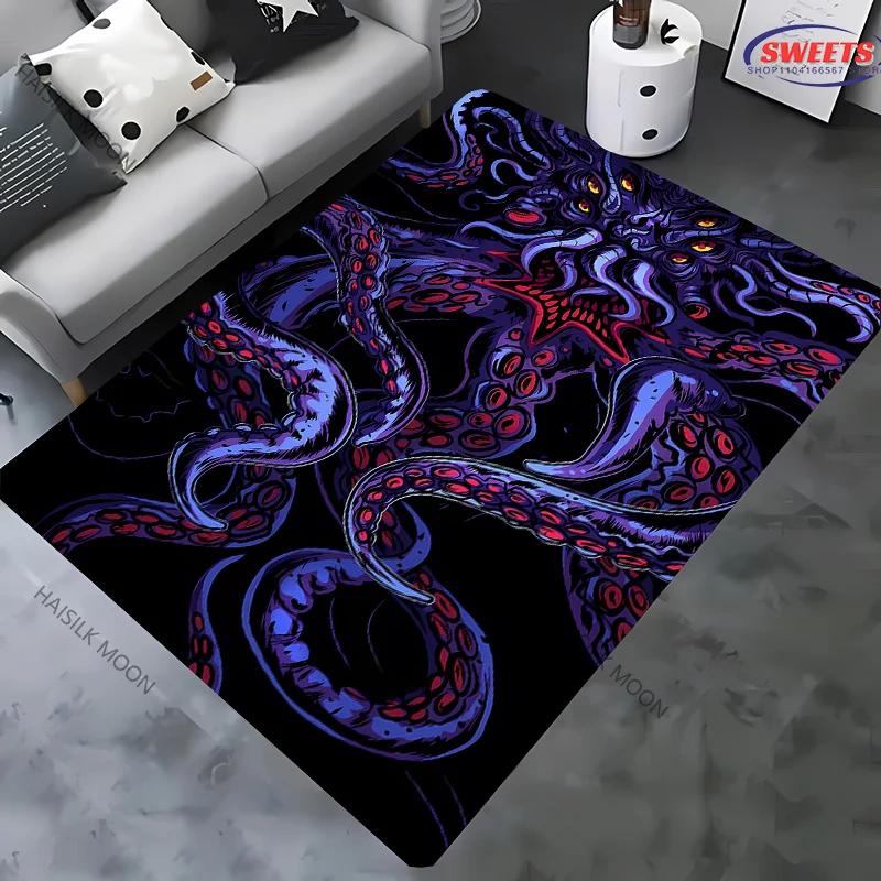 Octopus Theme Printed Rug for Living Room Large Area Decorate Carpet Non-slip Sofa Mat Modern Home Fashion Floor Mats