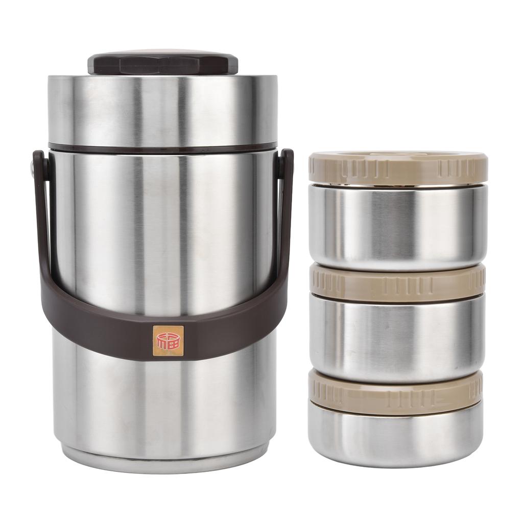 Oțel Inoxidabil 304 2.3L Capacitate Mare Izolație Vacuum Cutie de Prânz Bento 3 Straturi Recipient pentru Alimente