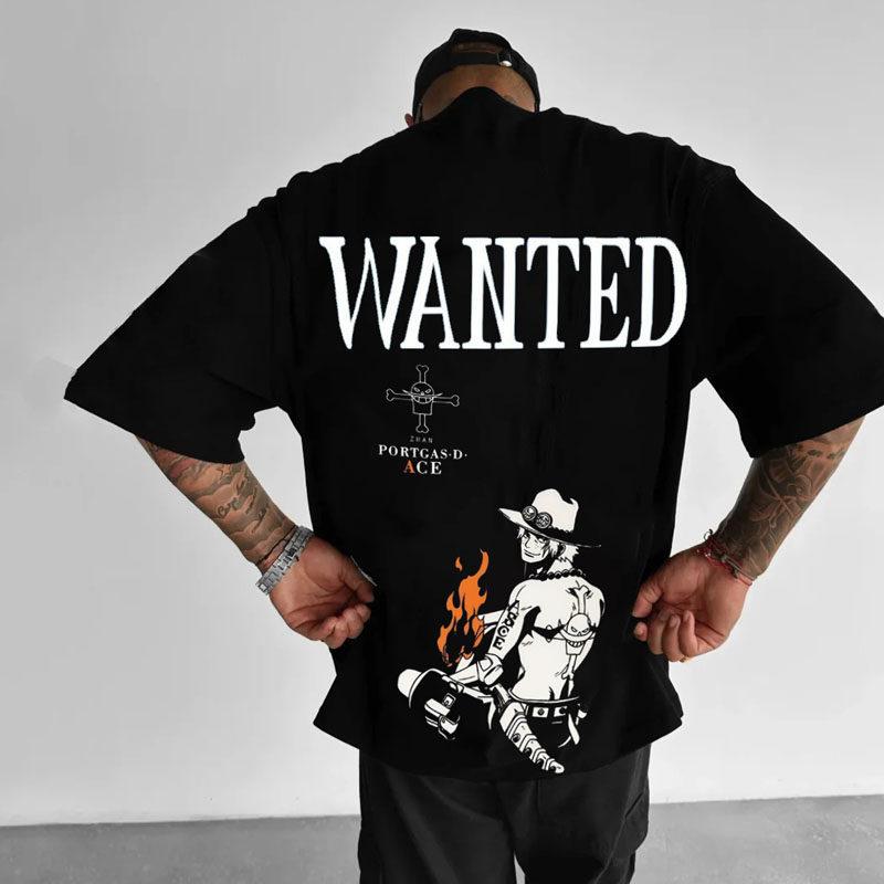 2026 Unisexs Trendy Oversized Heavyweight Pure Cotton ShortSleeve TShirt with Digital Direct Printing of Anime One Piece Luffy