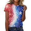 Women's Casual Fashion Short-Sleeve Raglan Sleeve Printed T-Shirt Top
