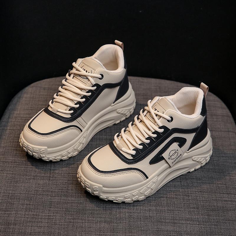 ins Korean version of thick-soled high-top dad shoes 2025 autumn new student running height-increasing casual sports shoes