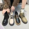 Women Ankle Boots Winter Latest British Style Big Drape Women Short Boots Fashion Lace-Up Women Boots