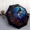 Marine Life Emblem pattern umbrella, portable and foldable design, 8 ribs, a casual accessory for Halloween, Christmas, and birthday gifts.