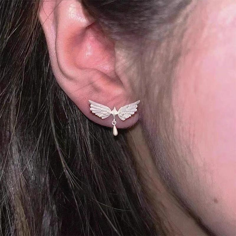 2 пары Серьги Крылья Летающего Голубя Роскошные Женские Серьги-Перья Ангельские Крылья Геометрия Вечеринка Свадьба Ювелирные Аксессуары Подарки 2 pairs