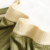 Men Boxer Underwear Mid-rise Tight Cut High Elasticity Shorts Briefs Patchwork Color Ribbed U-Convex Panties