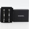 CHANEL COCO Mark Earring long Silver metallic/Fake pearl/Rhinestone 11.0g Women Used