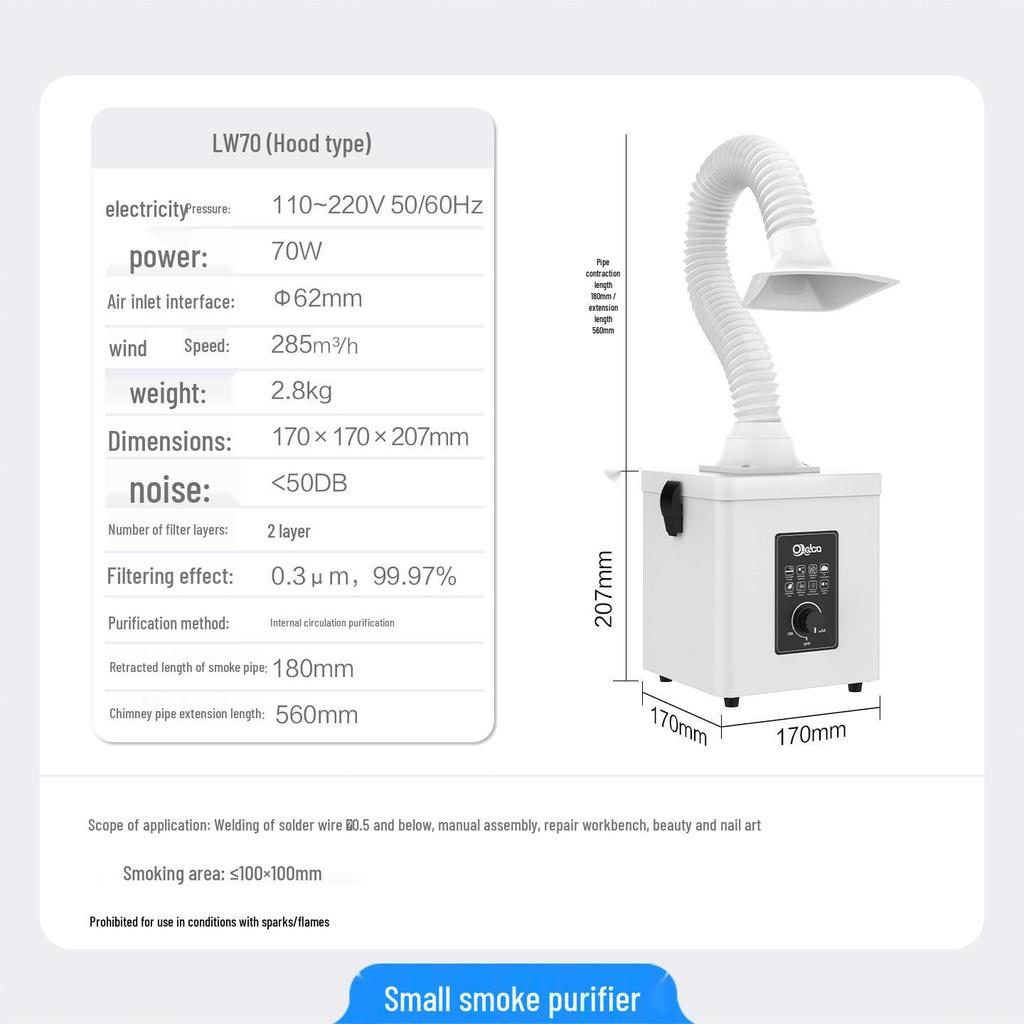 Compact Desktop Welding Fume Extractor for Soldering and Smoke Filtration