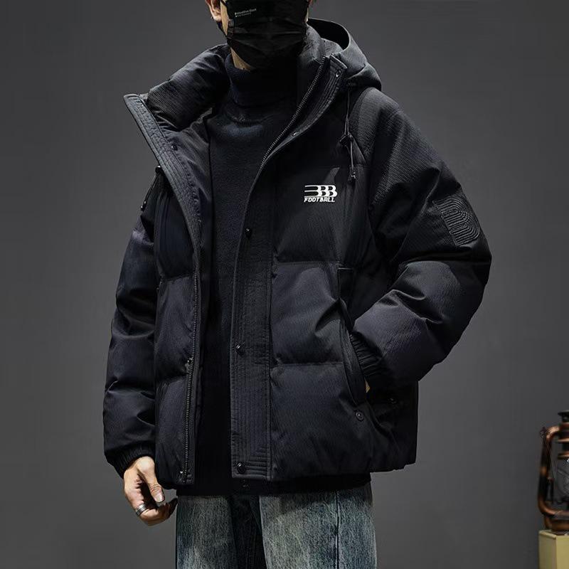 

2024 Men s Extra Thick Padded Hooded Down Jacket: Trendy Winter Warmth L for 60-70 kg