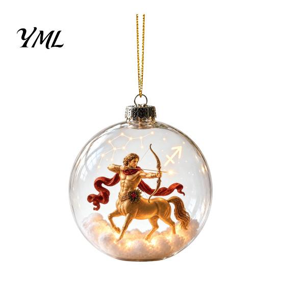 Decorative Animal Ornaments Zodiac Christmas Ornament, Twelve Sign Hanging Decoration, 2D Acrylic Timeless Holiday Keepsakes Horoscope Pendant