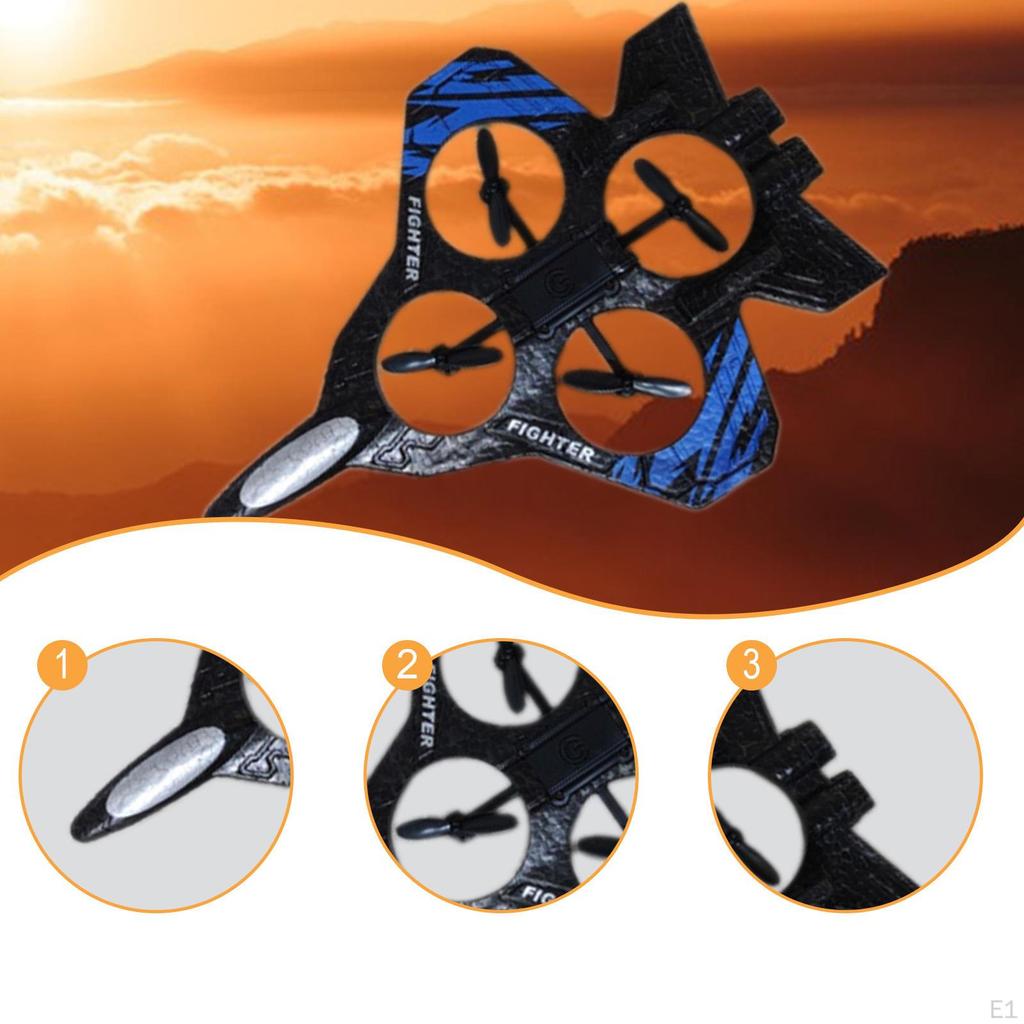 RC Airplane Fighter Roll Birthday Gift 360° Flip Outdoor Flying Toy Hobby Glider for Children