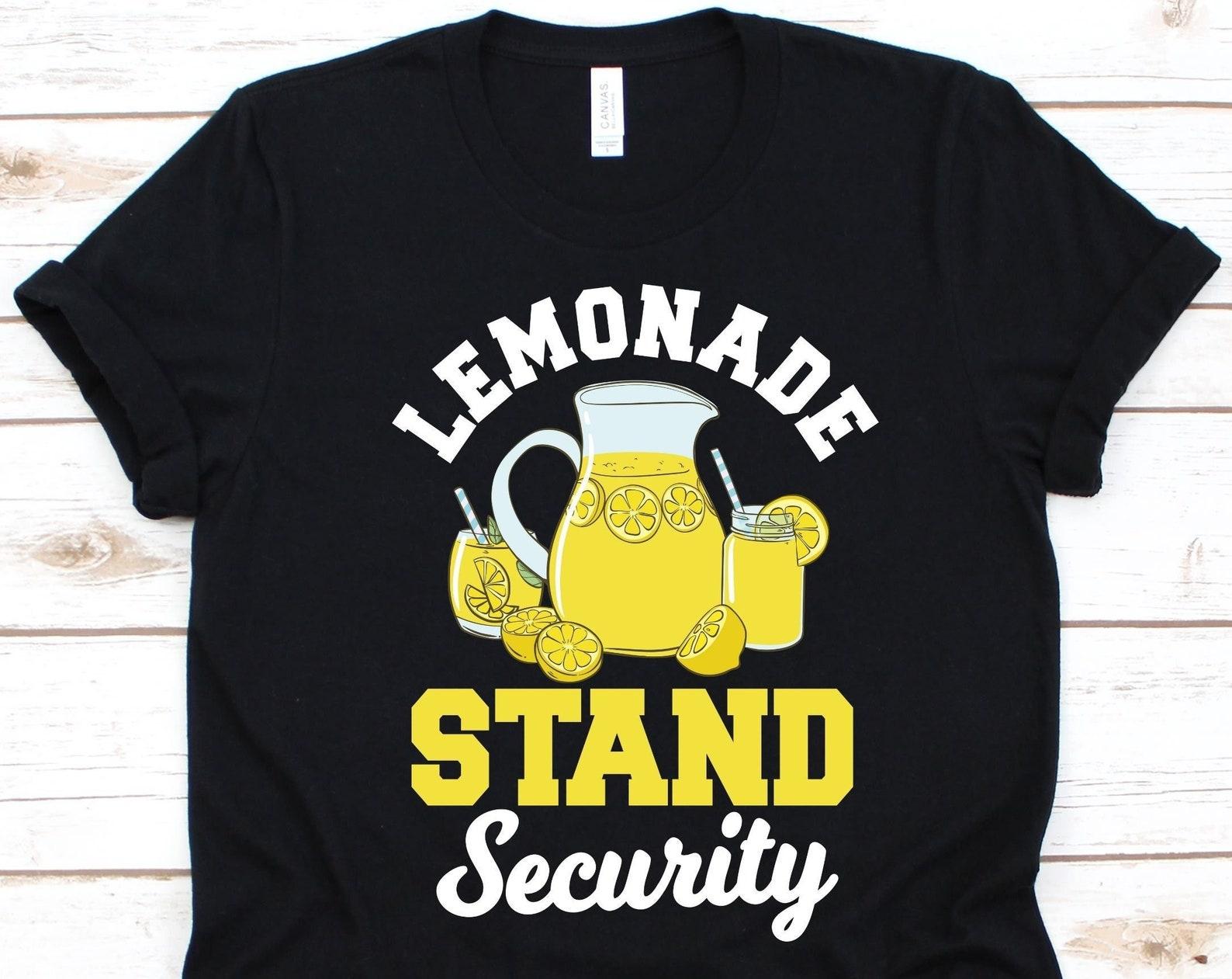 Lemonade Stand Security Shirt, Lemon Flavored Drink, Lemon Lovers, Sweetened Lemon Beverage, Lemonade Business, Citrus Limon, Lemon Juice XL