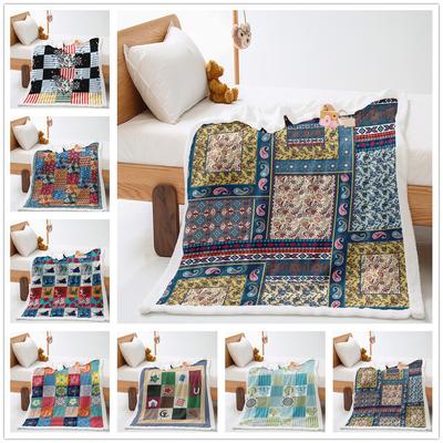 Ethnic Pattern Blanket 2D Digital Printing Thickened Blanket Lamb Fleece Crystal Fleece Blanket