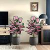 2pcs Outdoor Artificial Plants with A Realistic Touch, Featuring Colorful Monstera Leaves, Indoor/Outdoor Decor