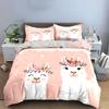 Cute Llama Pair with Flowers Bedding Duvet Cover Set Duvet Cover Pillowcases  (1*Duvet Cover 2*Pillowcases, without duvet insert)