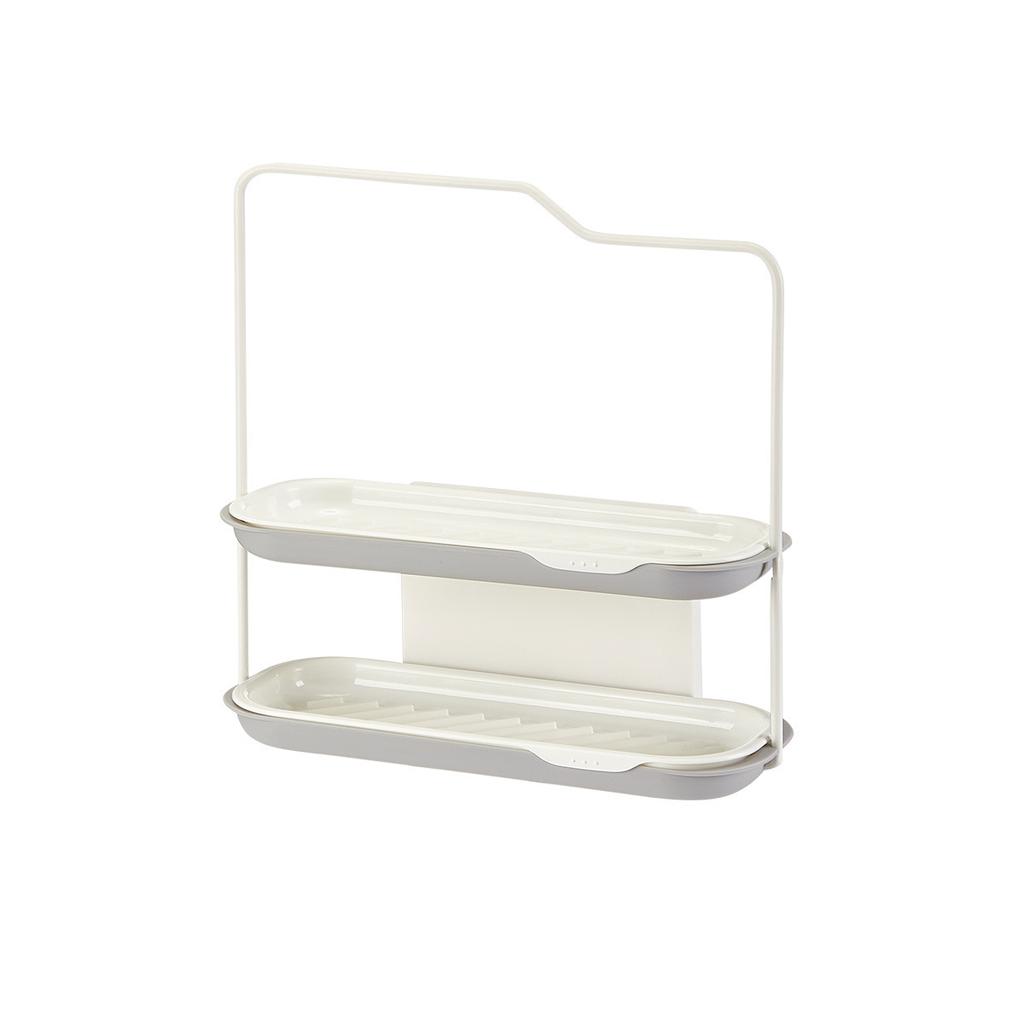 Putztuchständer Küchenutensilien Abtropffläche Spülbecken Aufbewahrung Handtuch Geschirrspülschwamm Spülbecken Doppellagiger Haken Wandaufhängung Aufbewahrung