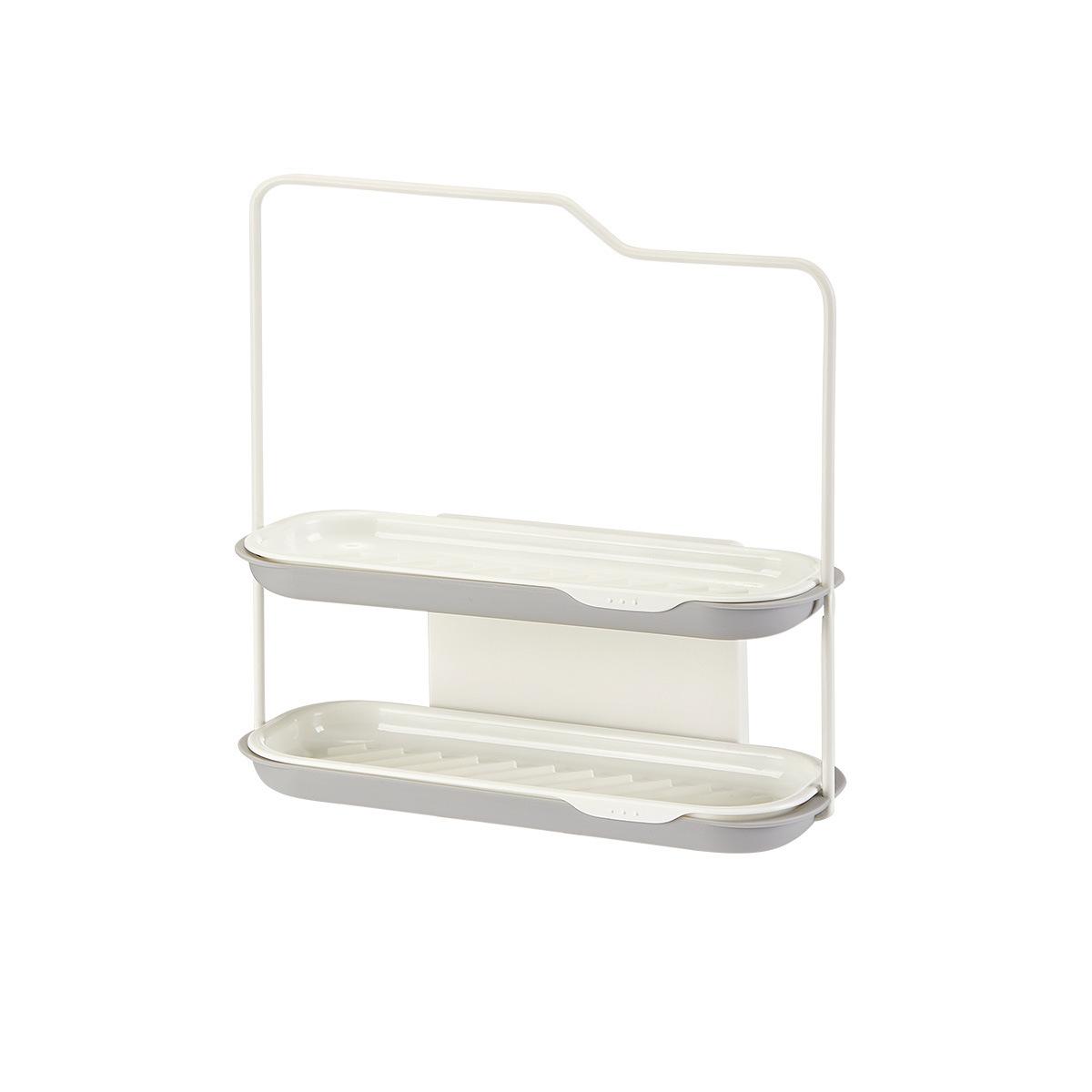 

Полка для чистящей ткани, кухонные принадлежности, сливная раковина, полотенце для хранения, губка для мытья посуды, раковина, двухслойный крючок, настенное подвесное хранилище Gray