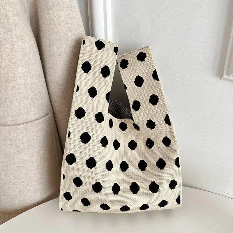 Panda Knit Women's Cross-Border Wrist Tote Handbag