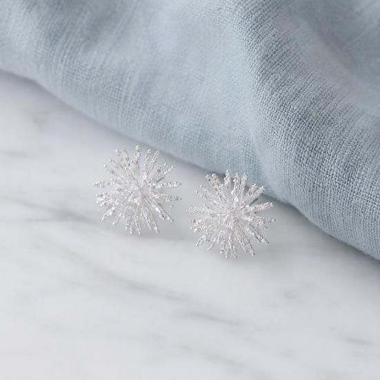 1 Pair Dandelion Shape Stud Earrings for Women, Tiny Flower Rhinestone Earrings, Minimalist Jewelry Gifts