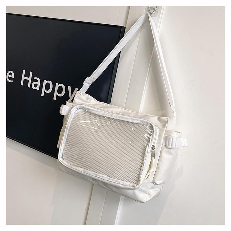 Japanese College Style Large Clear Jelly Bag With Zipper For Casual Travel