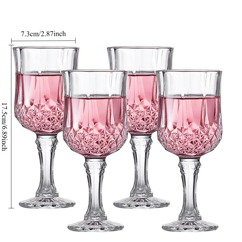 Champagne Glass Creative Glass Cups Bar Diamond Carved Cocktail Glass Household Red Wine Glasses Exquisite Spring Festival Gifts