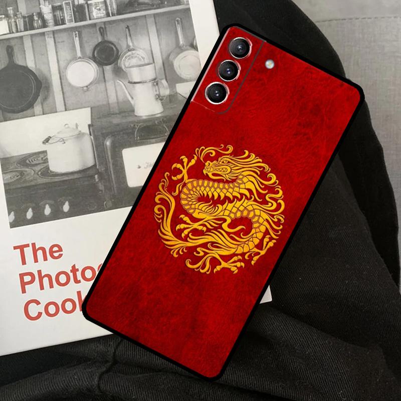 Chinese Dragon Phone Case For Samsung Galaxy S22 S23 S24 Ultra S20 S21 S24 FE S9 S10 Plus Note 10 20 Ultra