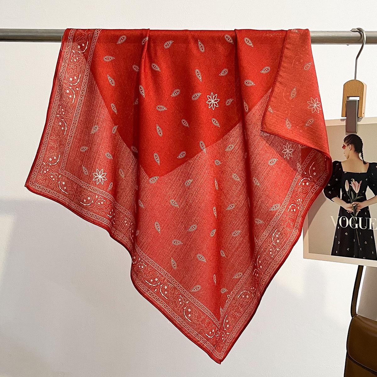 

Paisley Print Head Scarf Women Soft Cotton Feel Square Scarves Foulard Bandana Spring Autumn Warm Neck Scarf Decoration Wraps 65x65cm