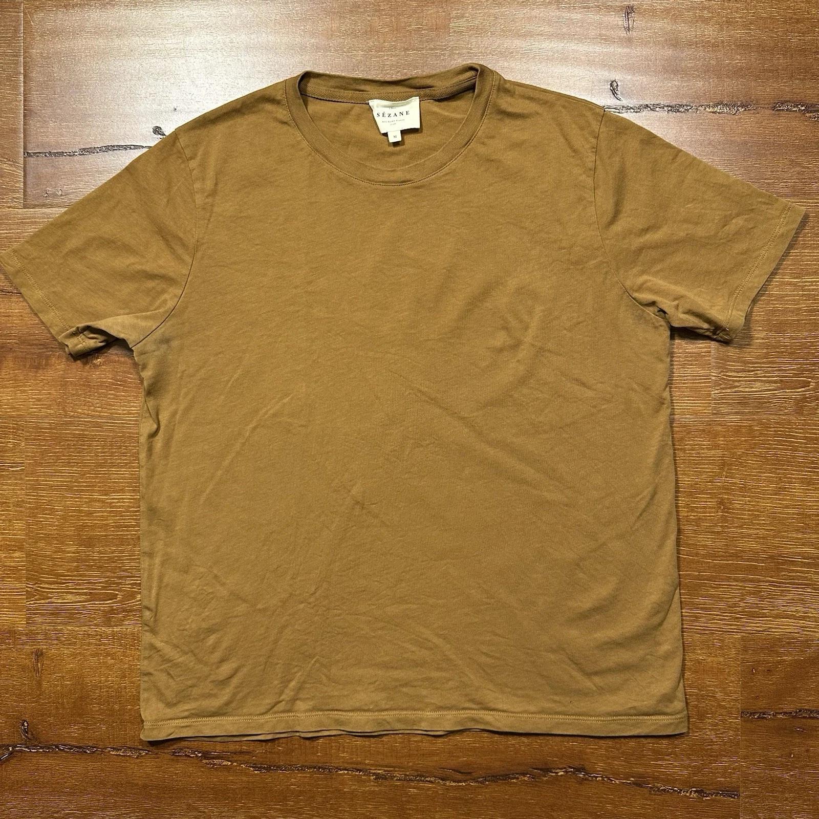 

Sezane T Shirt Womens M Brown Crew Neck Short Sleeve Cotton Portugal Designer M