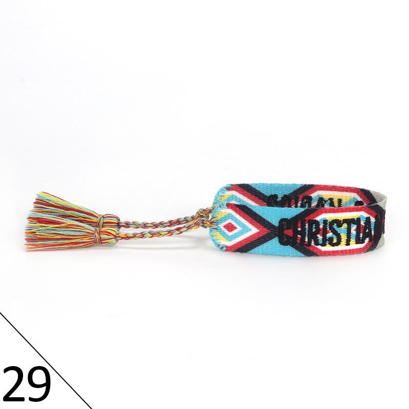 Handmade Embroidered Friendship Bracelet with Tassels for Women