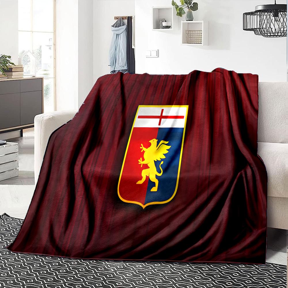 Lion Shield Genoa Flannel Blanket, Soft Polyester, Modern Design, All-Season for Camping, Travel, Gifts for holidays or birthdays