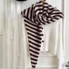 Cashmere Striped Scarf Plush Cape Wraps Simple Winter Shawl  Women/Men