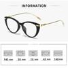Popular Black Framed Cat Eye Glasses Ultra Light Unisex Glasses With Metal Frames That Look Youthful Anti-Blue Light Glasses