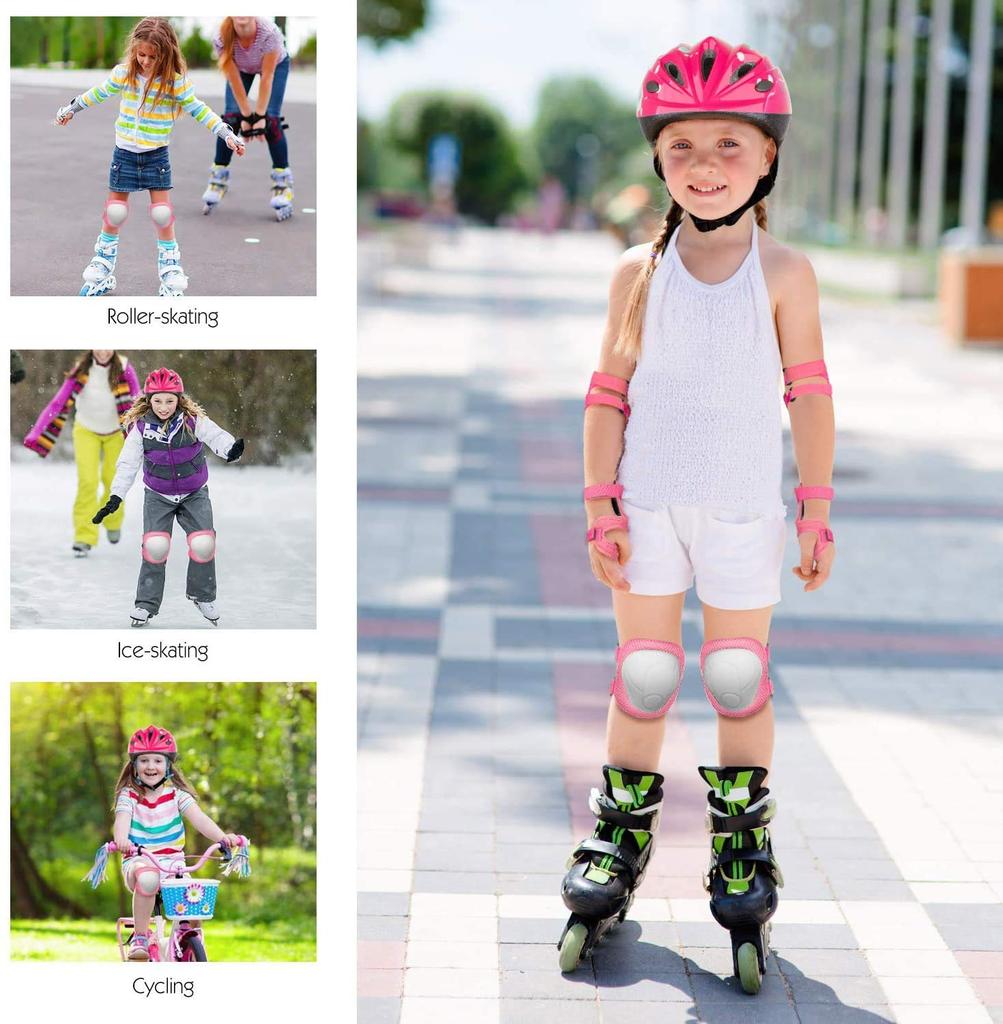 SHAKE Bicycle Helmet with Protector Set for Ages Adjustable Size Lightweight and Suitable for and More Set and Sizes BEAR® Kids' 3-10, (50cm-56cm),