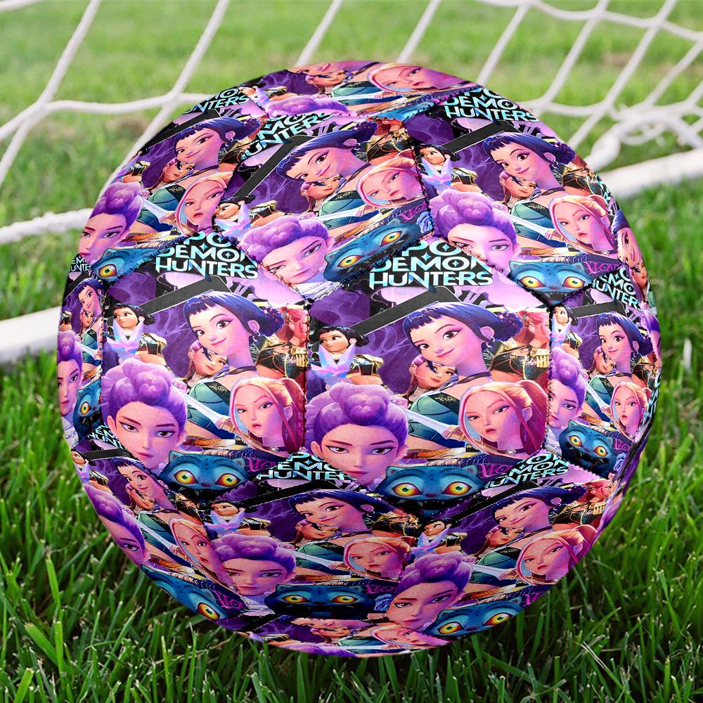 KPop Demon Hunters Print Size 5 Soccer Ball, Standard Match Football for Sports Game and Team Practice, Ideal Gift for Soccer Fans
