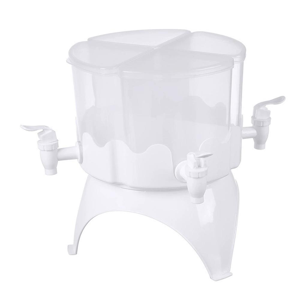Beverage Dispenser 4L Detachable Fridge Cold Drink Dispenser Large Capacity 4 Compartment Rotating with Spigot for Tea for Home