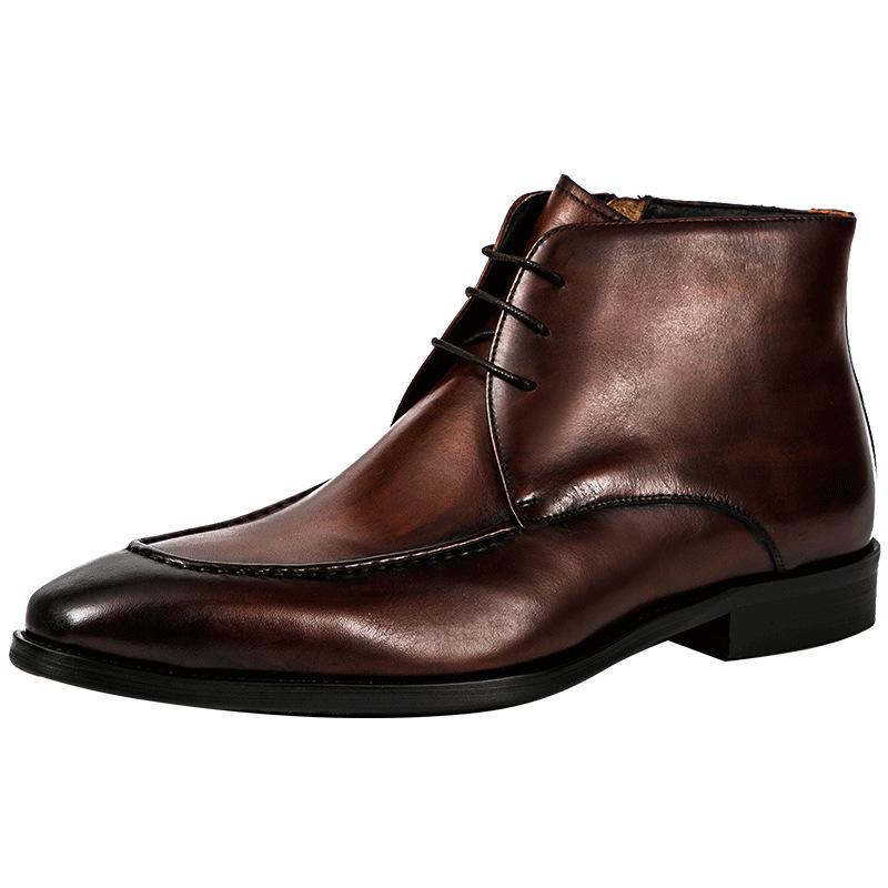 Martin Boots Men'S High-Top Shoes Men'S Genuine Leather Business Dress British Retro Boots