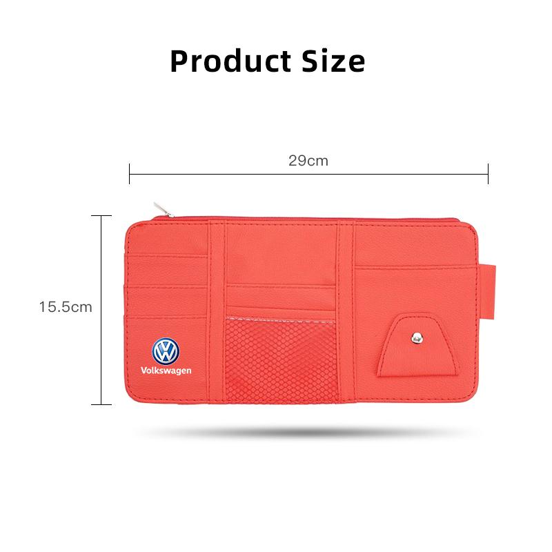 2026 New For VOLKSWAGEN VW PU Leather Car Sun Visor Ticket Card Storage Bag Accessories For Volkswagen GTI Scirocco Magotan Polo