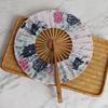 Bamboo Craft Round Folding Fan Rotatable Handheld Fan Home Decoration Dance Fan  Girl Gift
