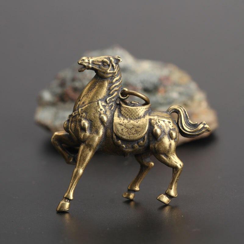 1pc Vintage Copper Animals Eagle Lion King Bull Rhinoceros War Horse Figurines Ornament Home Decoration Accessories Brass Craft