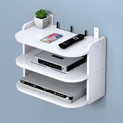 Nástěnná závěsná police Router Power Strip Organizer Dvouvrstvý design Silná nosnost Snadná instalace Plovoucí stojan Držák na stěnu