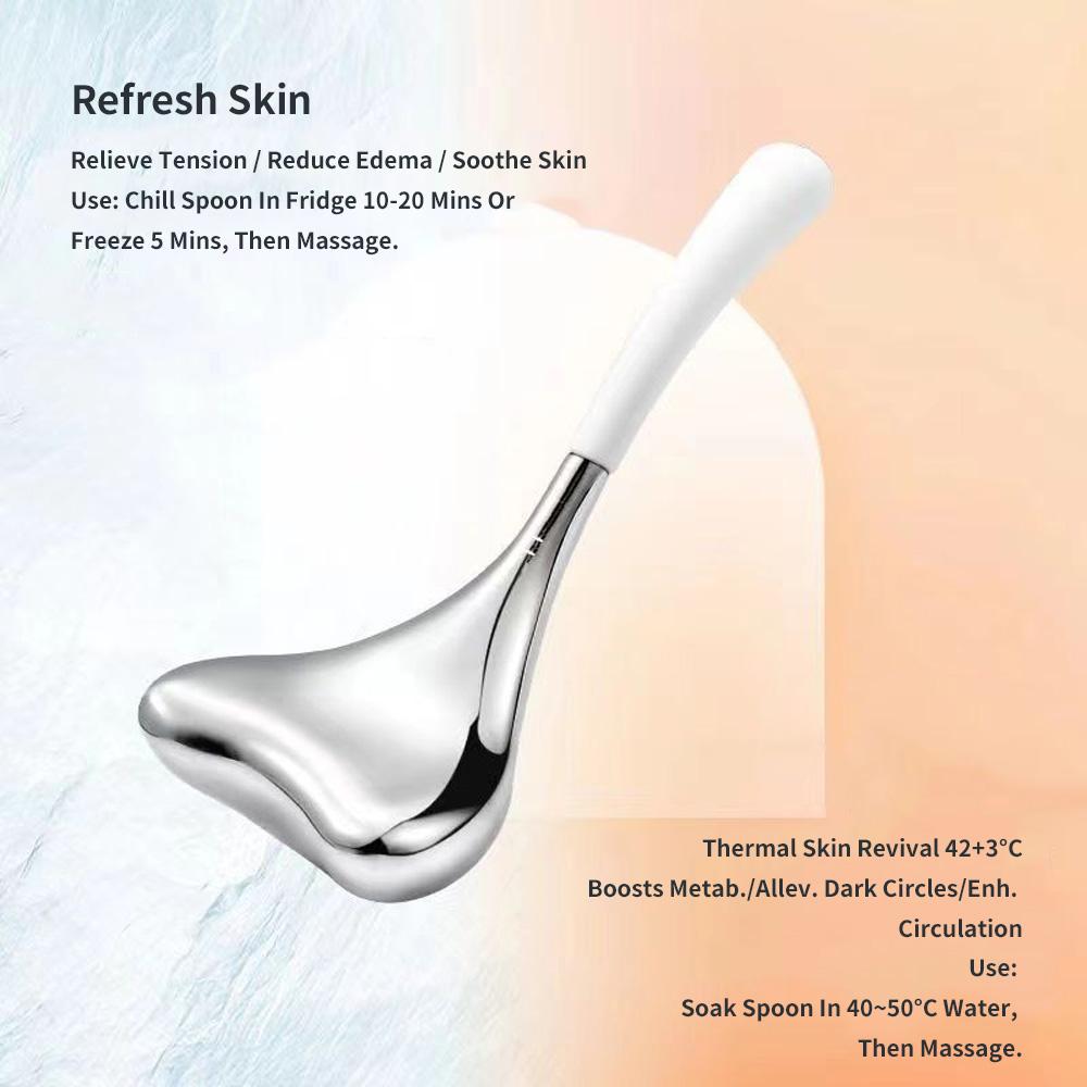 Ice Globes Spoon Facial Massage Stainless Steel Ice Wave Massage Ball Face Beauty Cryo Sticks Cooling Spa Skin Massage Tools