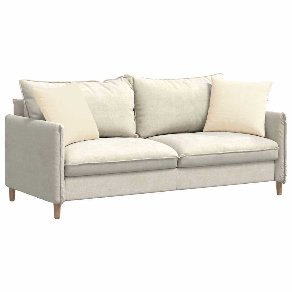 Sofa Cushions 2 Pieces Cream 45 X 45 Cm Corduroy Fabric