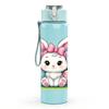 1PC Flower Easter Bunny 750ml Color Plastic Sports Water Bottle Leakproof Flip Straw Lid Suitable for Sports Office Home Use