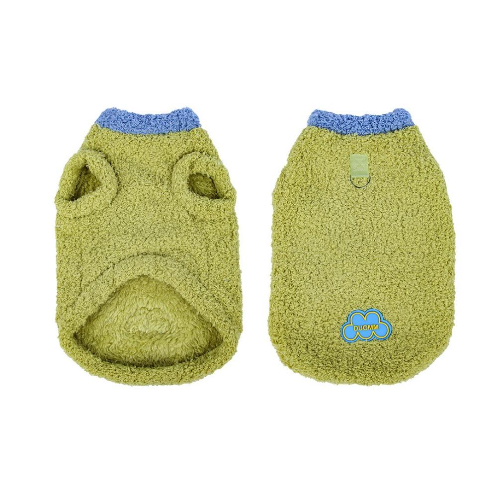 

Мягкий Теплый Пуловер для Питомца Утепленный Собачий Свитер Пальто Милый Плюшевый Собачий Жилет Осень M зелёный