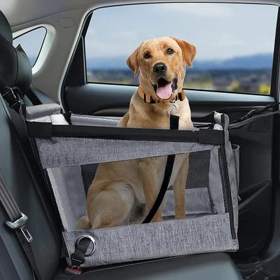 Siège Auto pour Animaux de Compagnie Transporteurs Stables Accessoires pour Chien Sûr Portable Paniers de Voyage pour Chiot Protection en Maille Imperméable Fournitures pour Animaux d'Extérieur