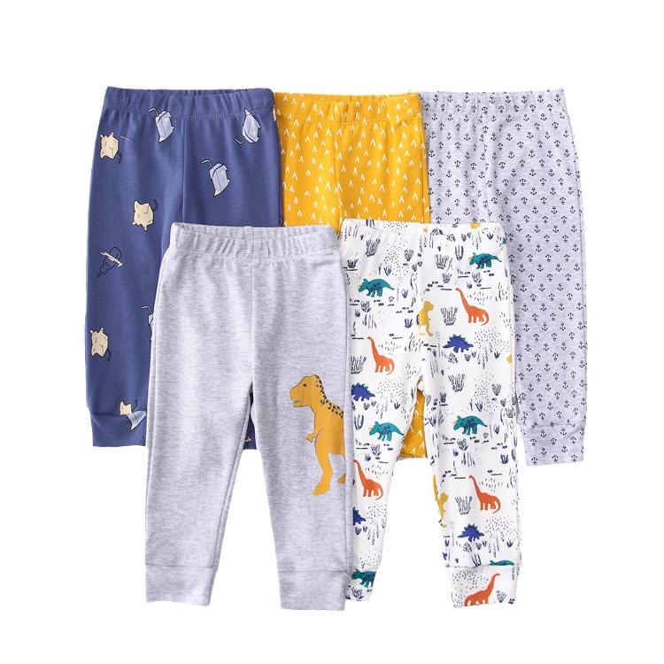 Mamaspap Kids' Spring/Autumn Homewear: Mixed Color 5-Piece Infant Trousers Gift Box - Cross-Border Delivery