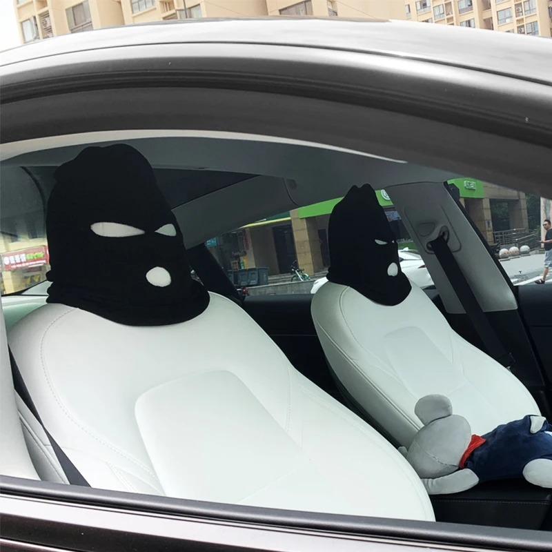 For Tesla Model Y 3 X S Car Seat Cover Headrest Actor's Headgear Street Pranks Sentinel Decoration Hat Car Interior Accessories