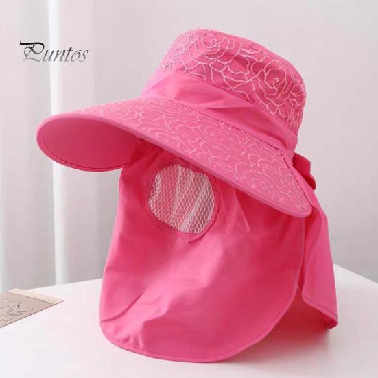 Wide Brim Sun Hat High-Density Sunscreen Fabric UPF50+ Protection Neck And Chin Cover Fisherman Shawl Face Guard Design Outdoor Summer