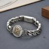 Vajra Silver-Plated Rotatable Bracelet: Ethnic Style with Retro Charm and Trendy Personality for Men